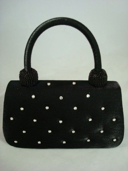 NEW BLACK shimmer Rhinestone Mini evening Purse  