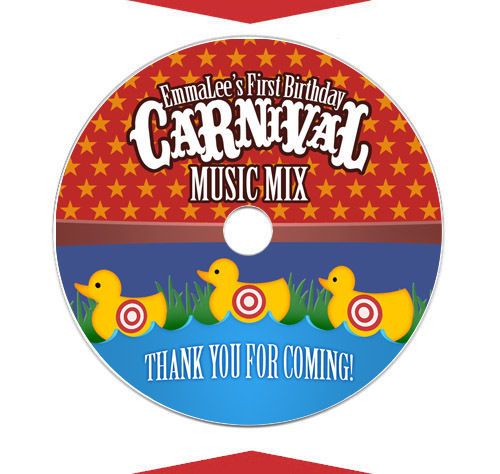 CARNIVAL Birthday Party DVD MUSIC CD Labels  