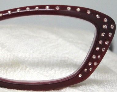 GALAXY RED Full Cat Rhinestone Reading Glasses Readers ~ + 2.75