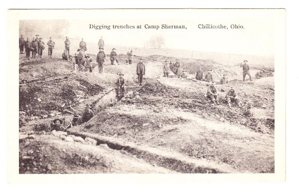 CAMP SHERMAN DIGGING, CHILLICOTHE, OHIO   WW1 POSTCARD  