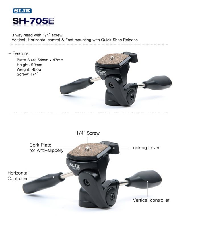 New Slik Pro 340DX Tripod With SH 705E(3way pan head)  