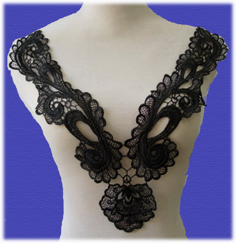 LOVELY X LARGE BODICE VENISE LACE NECK APPLIQUES/YOKES  