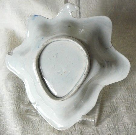   c1830s Nuneham Courteney or AKA Wild Rose Pickle Dish Flow Blue