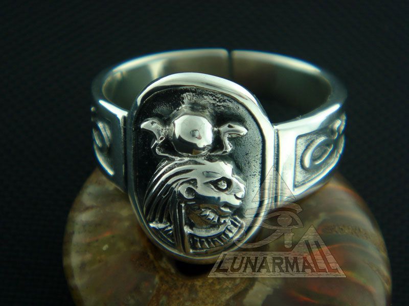 Egyptian Silver lion Goddess Sekhmet Ring 8  