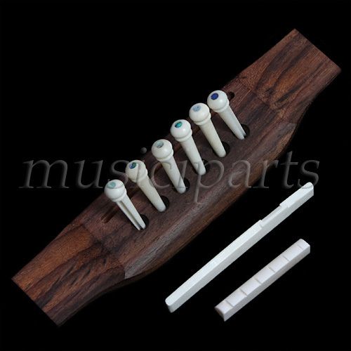 set Acoustic guitar bridge and bone pins+ saddle+ nut guitar parts 