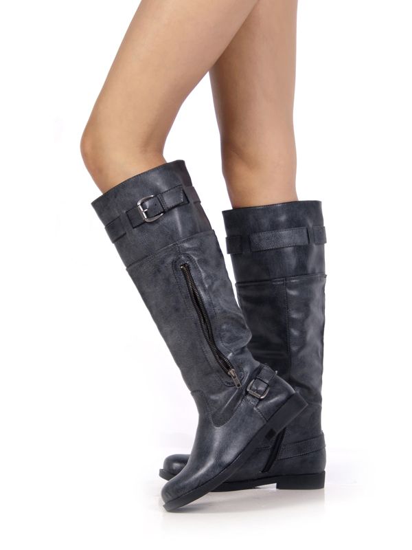 NEW MADDEN GIRL RICKKI Fashion Knee High faux Leather Buckle Biker 