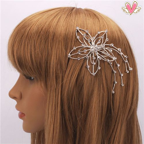 Stylish Rhinestone & Alloy Star Hair Comb wedding Pin  