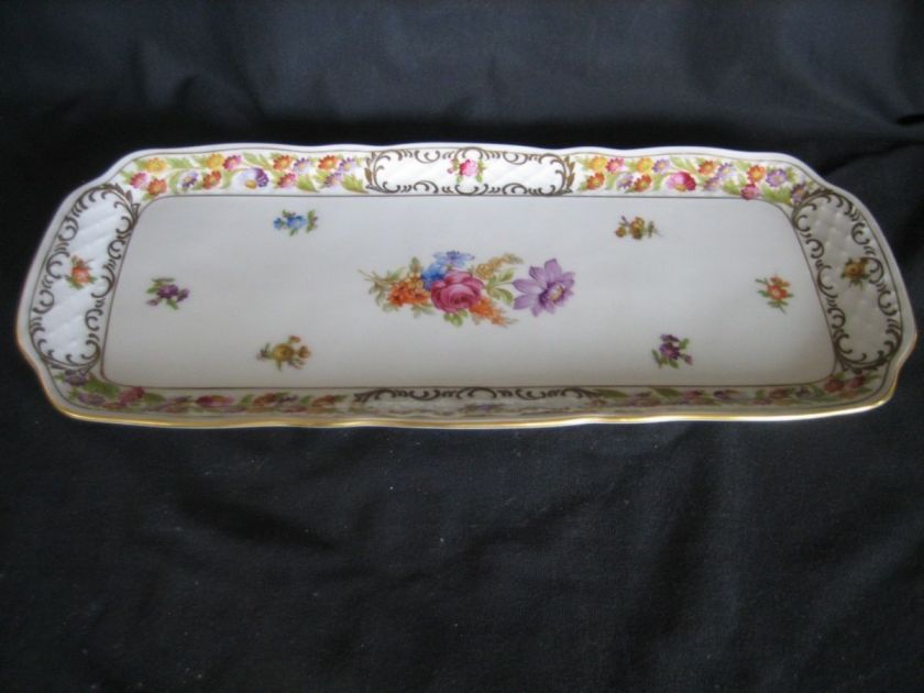 Schumann Empress Dresden Flower Large Sandwich Tray~HTF  