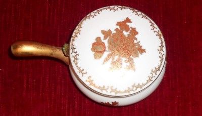 ANTIQUE SILENT BUTLER PORCELAIN CRUMMER SHELL OPEN LEVER  