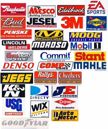 30 Racing Decals Stickers NASCAR Full Size New  