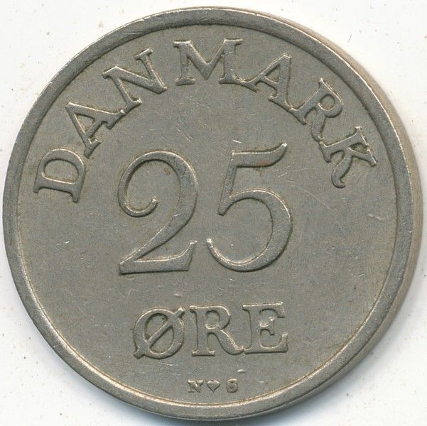 DENMARK   1949, 25 Ore   KM# 842.1  