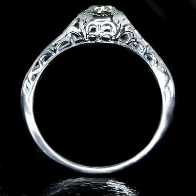 3ct OLD MINE CUT DIAMOND ANTIQUE FILIGREE SOLITAIRE ESTATE RING 14K 