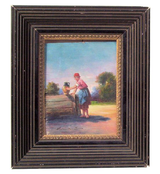 Antique Imre Perlmutter Hungarian Peasant Paintings  