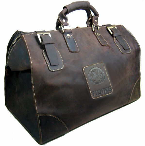 Full Grian Vintage Leather Duffle Gym Bags Grip Luggage  
