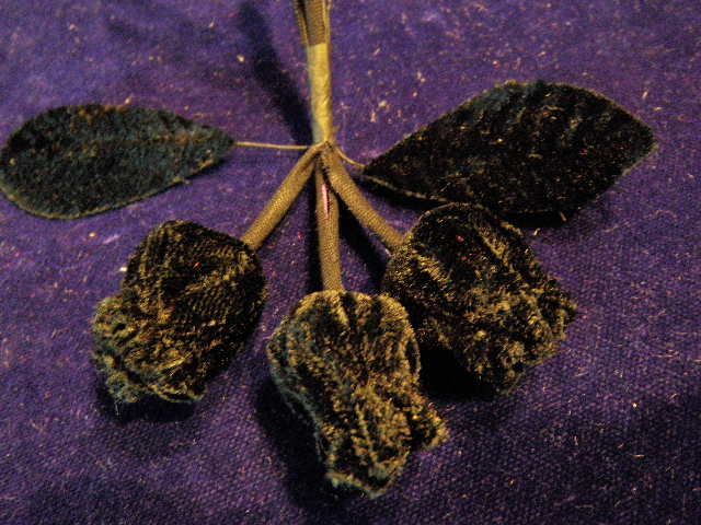 Millinery Flower 1 Velvet Bud Lot of 3 Black Y47  