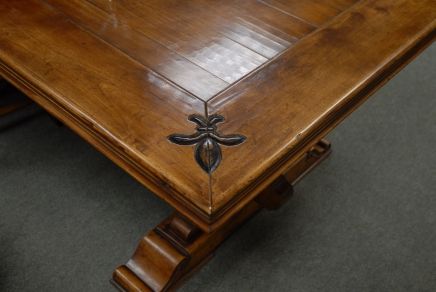 ft French Fleur De Lys Oak Kitchen Table  