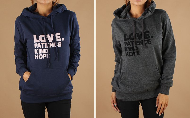 LOVE Print Vintage Basic Cozy Pullover SweatShirts Hoodie Lounge Top w 