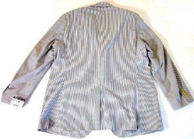 Ralph Lauren Polo Italy Blue Seersucker Jacket Blazer 48 L 48L  