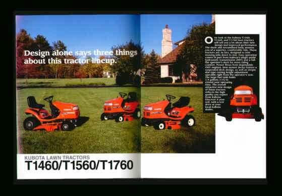 Kubota T1460 T1560 T1760 Lawn Tractor Brochure NRMT 96  