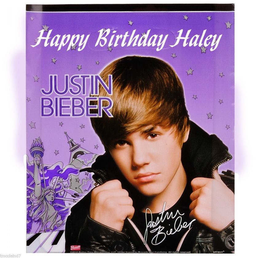 Justin Bieber edible cake image  1/4 sheet  