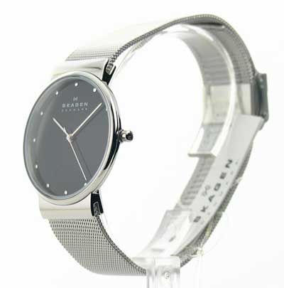 Skagen 355LSSB Watch Ulra Thin Mens Steel Dress New  