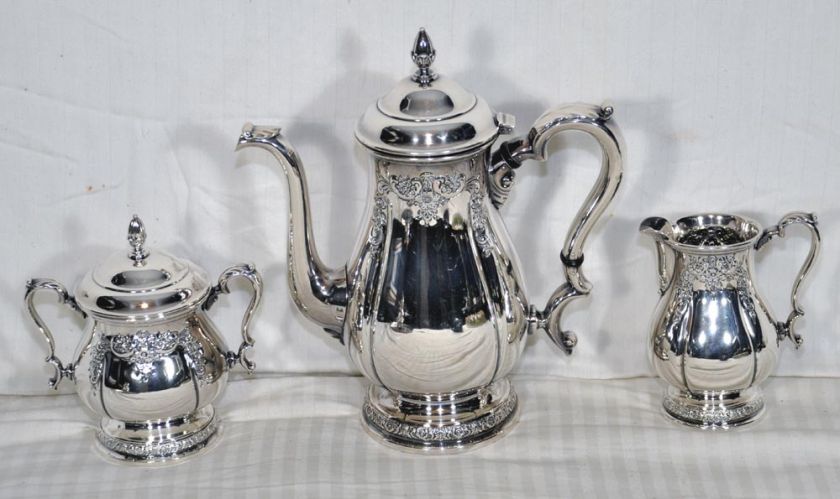 PC.TEA SET3 INTERNATIONAL STERLING SILVER PRELUDE COFFEE POT/CREAM 