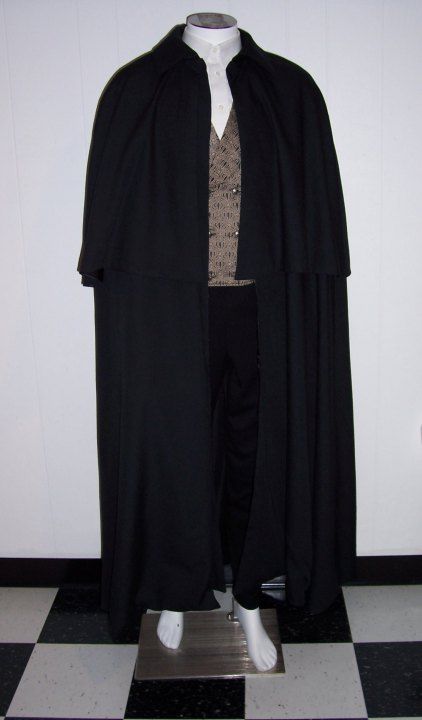   Victorian Mens Blue Black Gentlemans Cloak Linen Sm to XXL  