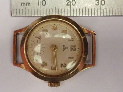 VINTAGE 9ct SOLID GOLD TUDOR ROLEX MANUAL WIND WATCH  