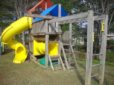   Plans (Blue Prints) To Build Kids Play Set Slide Playhouse (Swing set