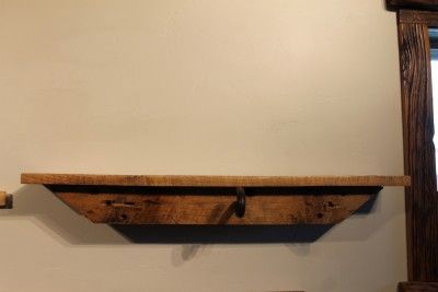 219 & 220 Antique rustic log display shelf, 1800s Worm wood Maple 