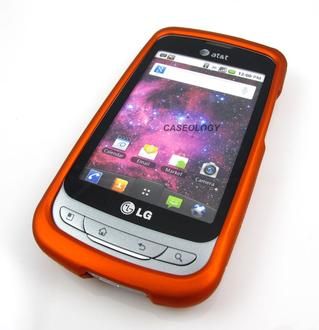 ORANGE RUBBERIZED HARD CASE COVER ATT LG THRIVE PHOENIX  