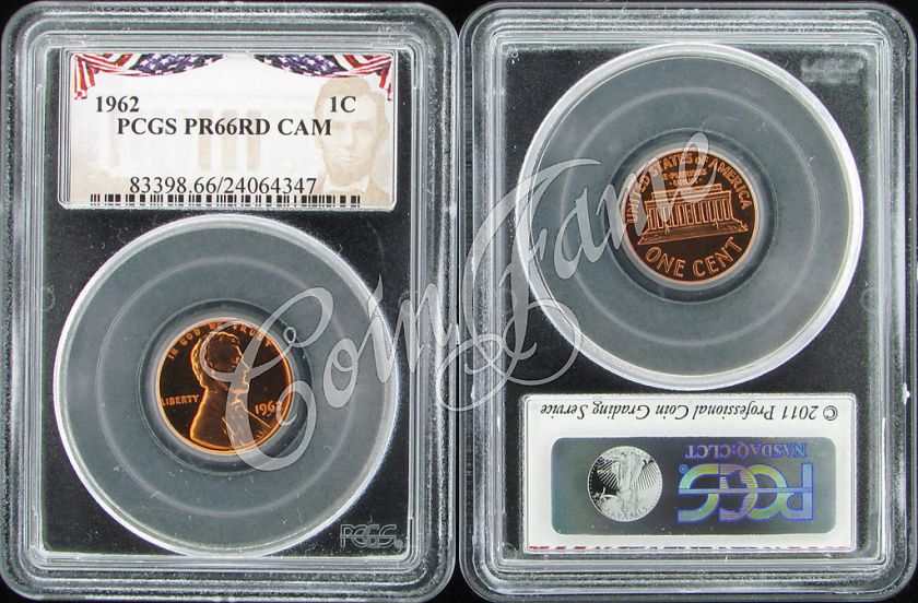 1962 (P) Lincoln 1c PCGS PR66RD CAM Bunting Label  