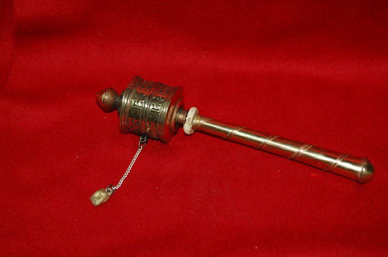 TIBETAN PRAYER WHEEL   8 LONG   COPPER & BRASS   NEW  