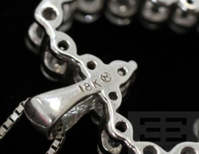 Designer 18K White Gold Diamond Heart Pendant Necklace  