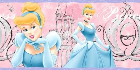 DISNEY PRINCESS CINDERELLA WALL BORDER PINK  