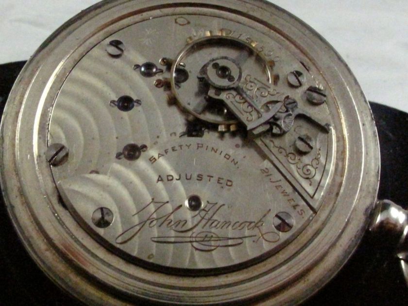 VINTAGE 18S HAMPDEN 21 JOHN HANCOCK POCKETWATCH RUNNING  