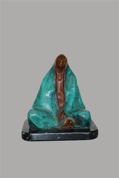 Francisco Zuniga bronze sculpture with green patina 1971  