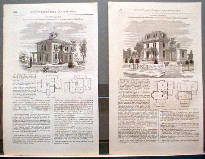 1866 Philadelphia Archtect Published House Floor Plans  