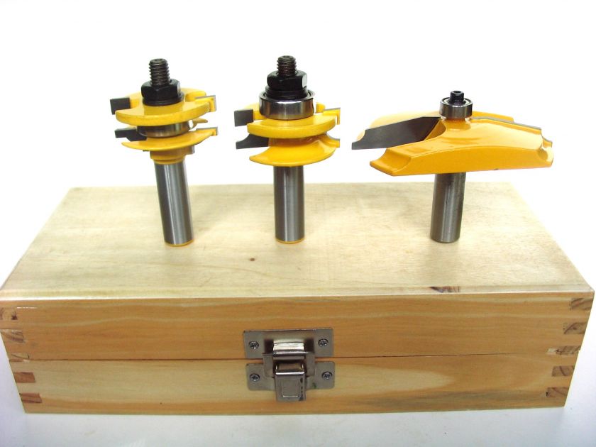 3pc 12°+ Round Raised Panel & Bead R&S Router Bit Set  