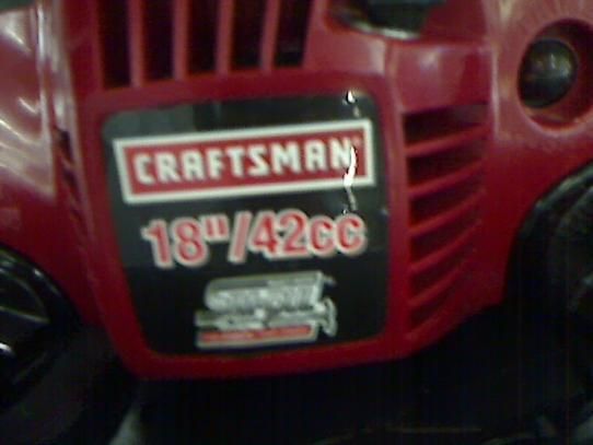 CRAFTSMAN 18IN GAS CHAINSAW 42 CC 35190 GASOLINE CHAIN SAW  