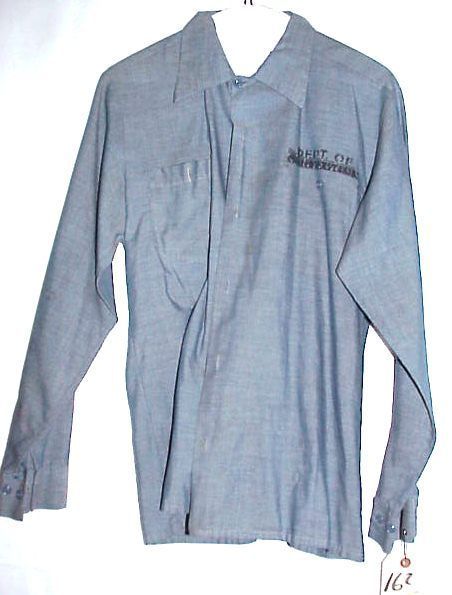 BLUE LONG SLEEVED MOVIE WORN PRISON SHIRTS  