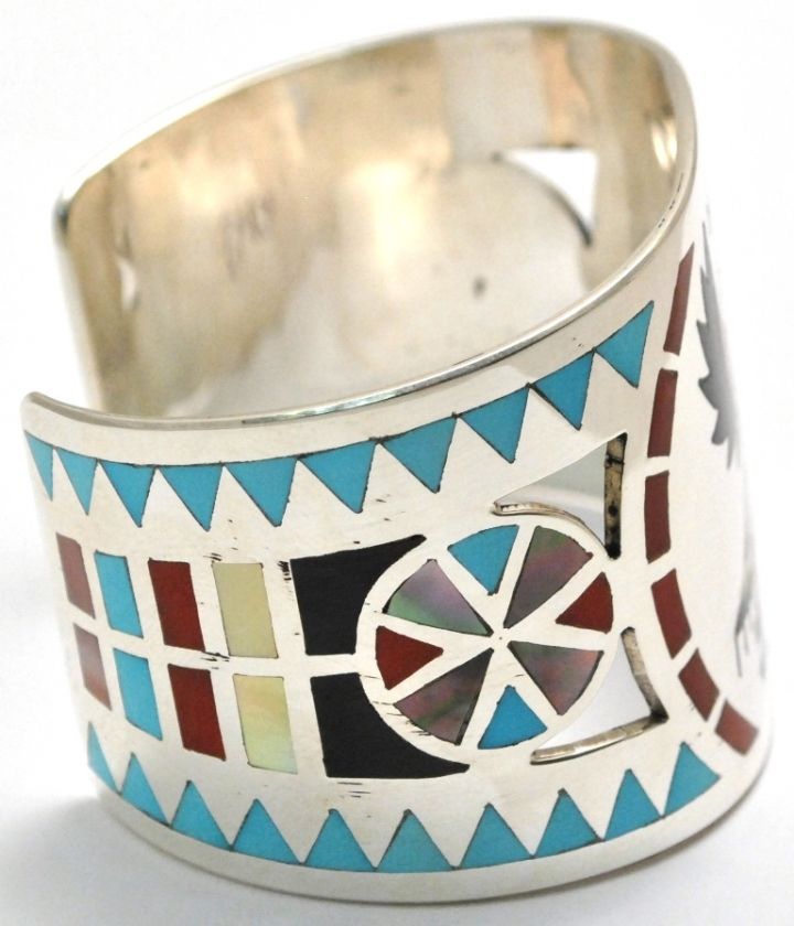   Inlay Knifewing Kachina Cuff Bracelet   Dennis & Nancy Edaakie  