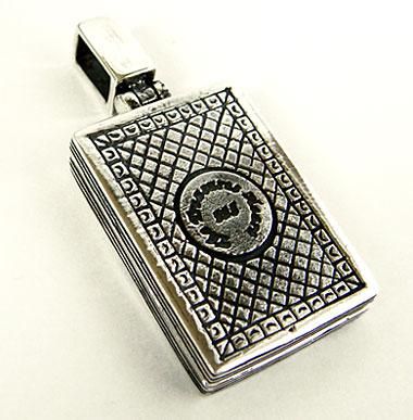 SPADE CARD DECK PHOTO LOCKET STERLING SILVER PENDANT NR  