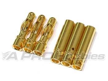 4mm Brushless Motor Bullet Connectors Plugs VXL NEU (3 Pairs)  