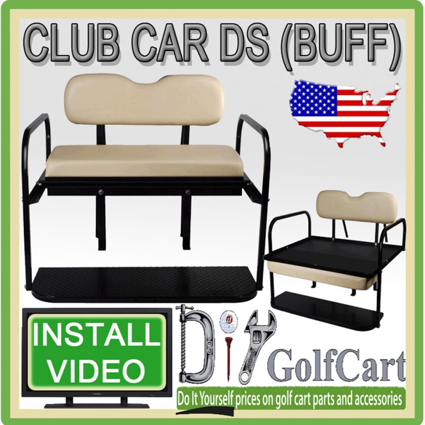 Club Car DS Golf Cart Rear Flip Back Folding Seat Kit Polyethylene 