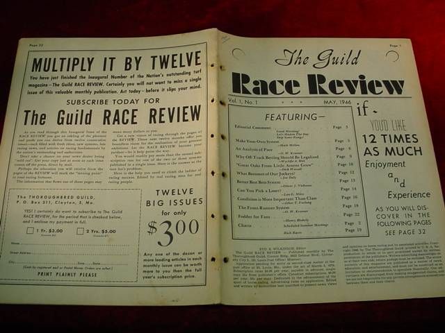 1940s Horse RACE REVIEW Green Sheet GULFSTREAM Sunshine  