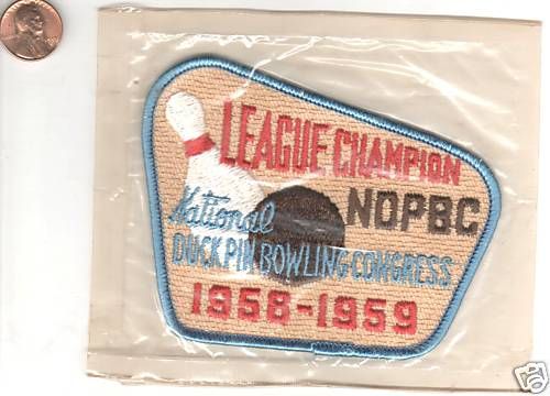 NDPBC 1958 1959 League Champion Duckpin Bowling Patch  