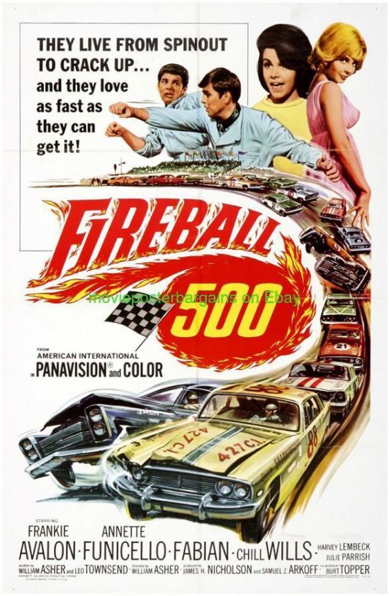 FIREBALL 500 MOVIE POSTER FINE 27x41 FOLDED 1966 RACING  