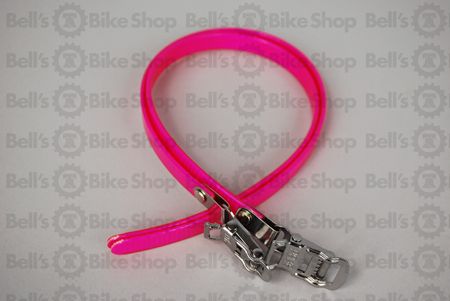 Pake Space Bicycle Toe Straps NEON PINK Nylon Steel  