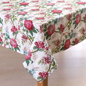 Waverly BLISS CLOVER Mauve Floral Cotton Tablecloth NIP  